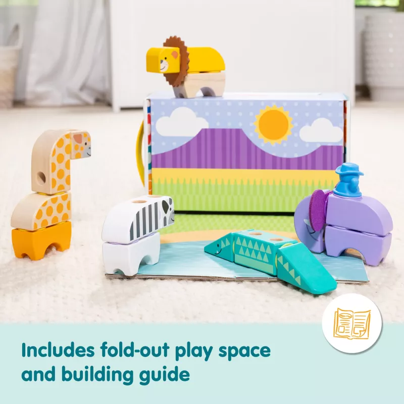 Set de construcción Spin Master Melissa & Doug Blockables Safari set de juego – figuras y bloques apilables