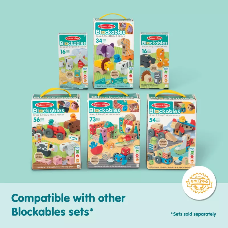Set de construcción Spin Master Melissa & Doug Blockables Safari set de juego – figuras y bloques apilables