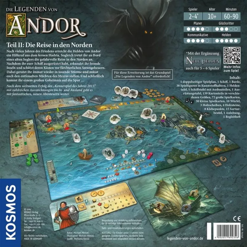 Kosmos 692346 Legends of Andor Parte II: El viaje al norte expansión de juego de mesa, 2–4 jugadores, 90 min, desde 10 años