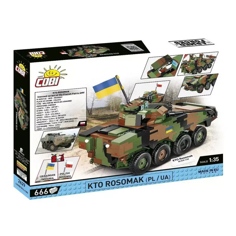 Set de construcción Cobi Armed Forces KTO Rosomak 2 en 1 (COBI-2629)