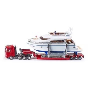 Siku transporte especial con yate, modelo de transporte especial, premontado, 1:87, niño/niña, 3 años, 99 años