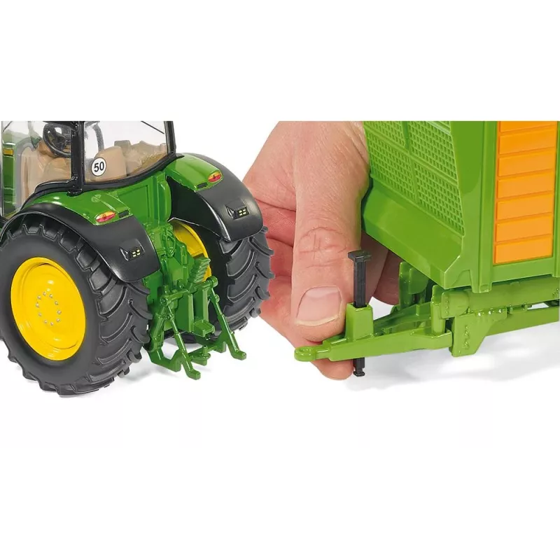 Siku John Deere 6210R, modelo de tractor, 3 años, metal, plástico, negro, verde