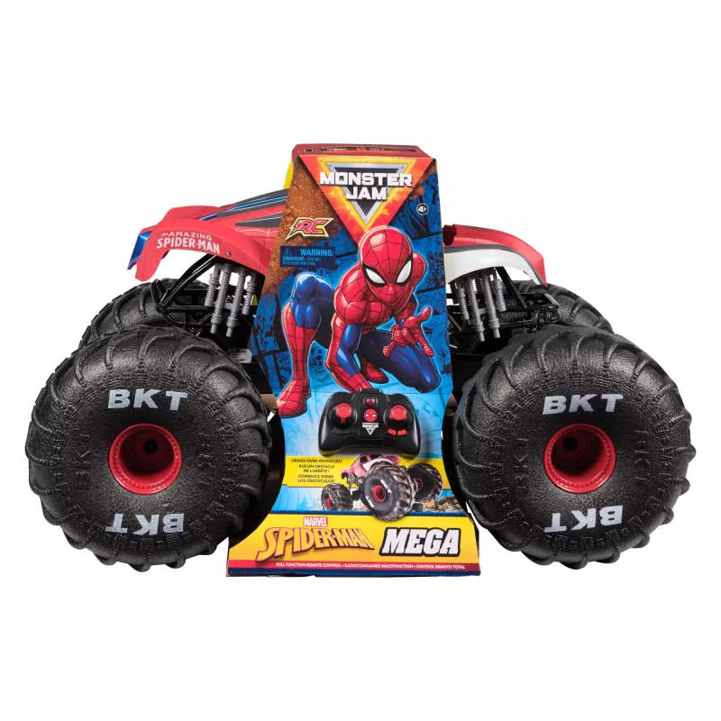 Monster Jam Marvel Mega Spider-Man camión monstruo RC, todoterreno, más de 60 cm de largo, escala 1:6, juguete de superhéroes para niños y niñas a partir de 4 años