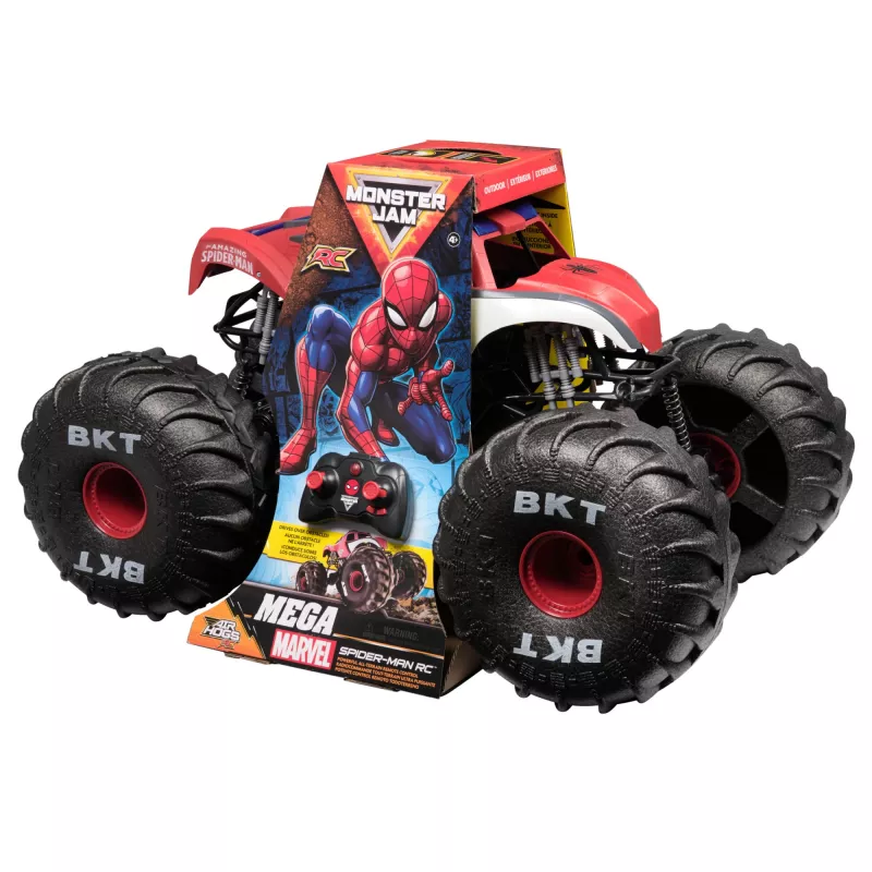 Monster Jam Marvel Mega Spider-Man camión monstruo RC, todoterreno, más de 60 cm de largo, escala 1:6, juguete de superhéroes para niños y niñas a partir de 4 años