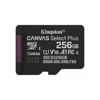 Kingston Technology 256GB micSDXC Canvas Select Plus Gen3 150R A1 pack individual sin ADP
