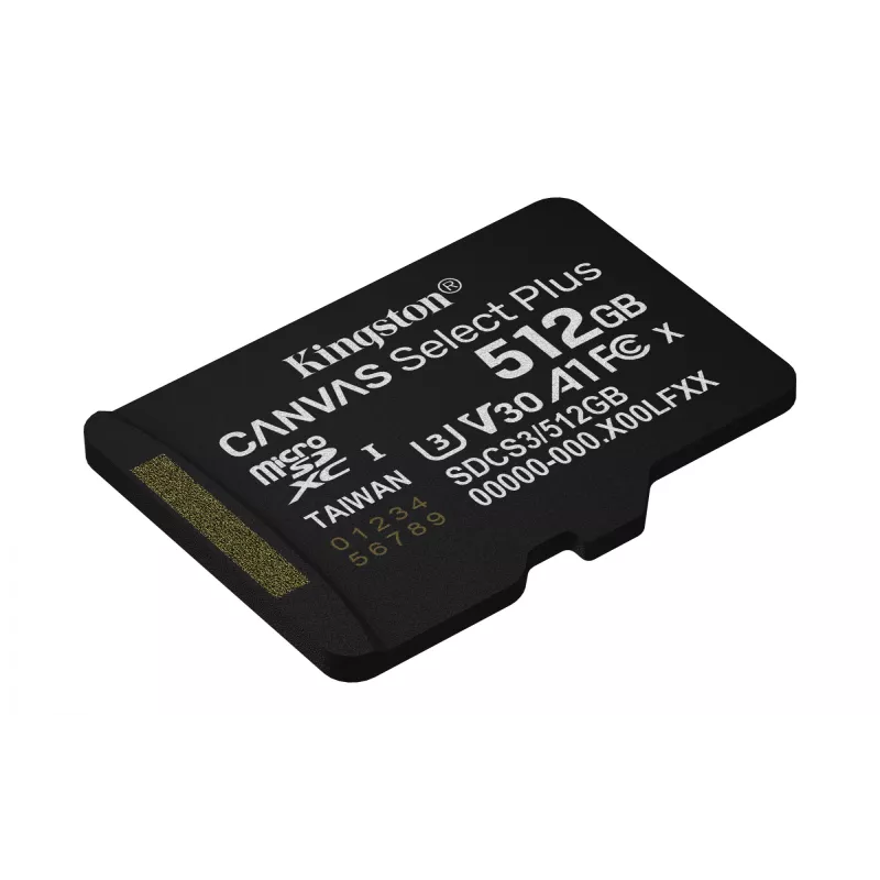 Kingston Technology 512GB micSDXC Canvas Select Plus Gen3 150R A1 pack individual sin ADP