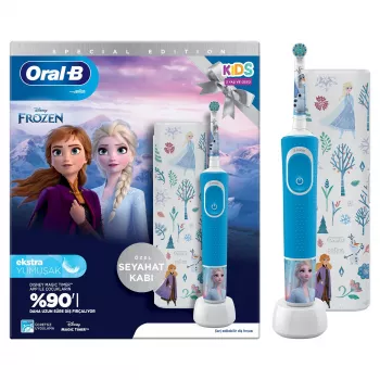 Cepillo de dientes rotatorio-oscilante Oral-B Vitality Pro Frozen para niños negro, gris