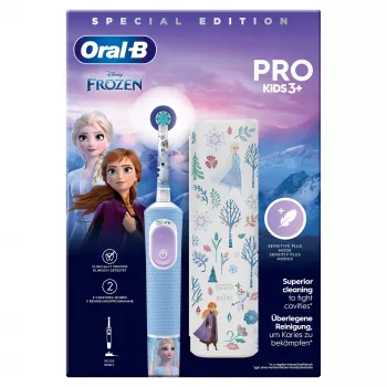 Cepillo de dientes rotatorio-oscilante Oral-B Vitality Pro Frozen para niños negro, gris