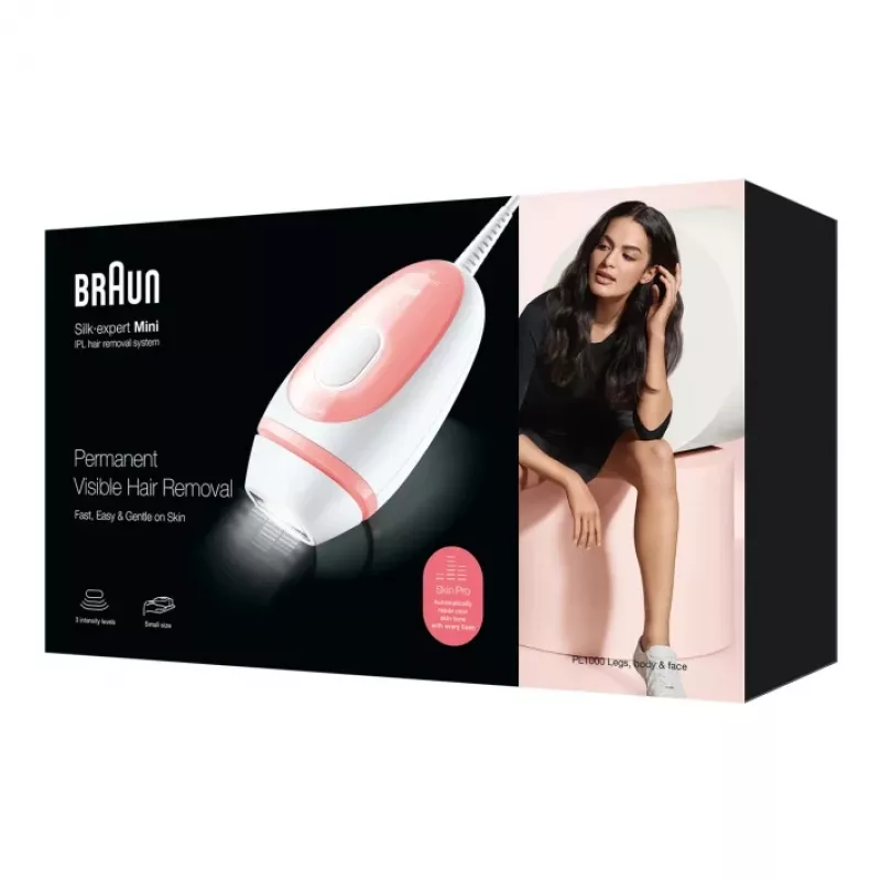 Braun Silk-expert Mini PL1000 IPL luz pulsada intensa (IPL) rosa, blanco