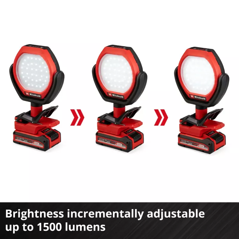 Lámpara exterior a batería EINHELL GC-OL 18/1500 Li-Solo — luminaria LED, batería y cargador no incluidos