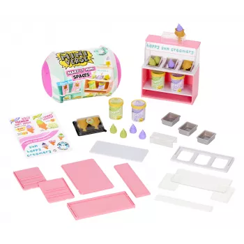 Miniverse Spaces pack de muebles en PDQ, café, 8 años, multicolor, plástico