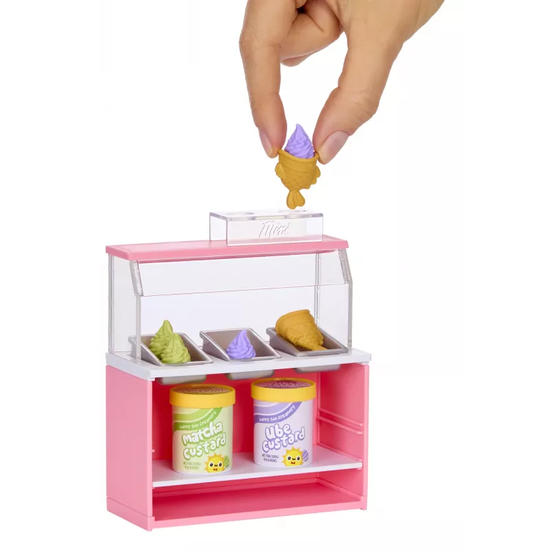 Miniverse Spaces pack de muebles en PDQ, café, 8 años, multicolor, plástico