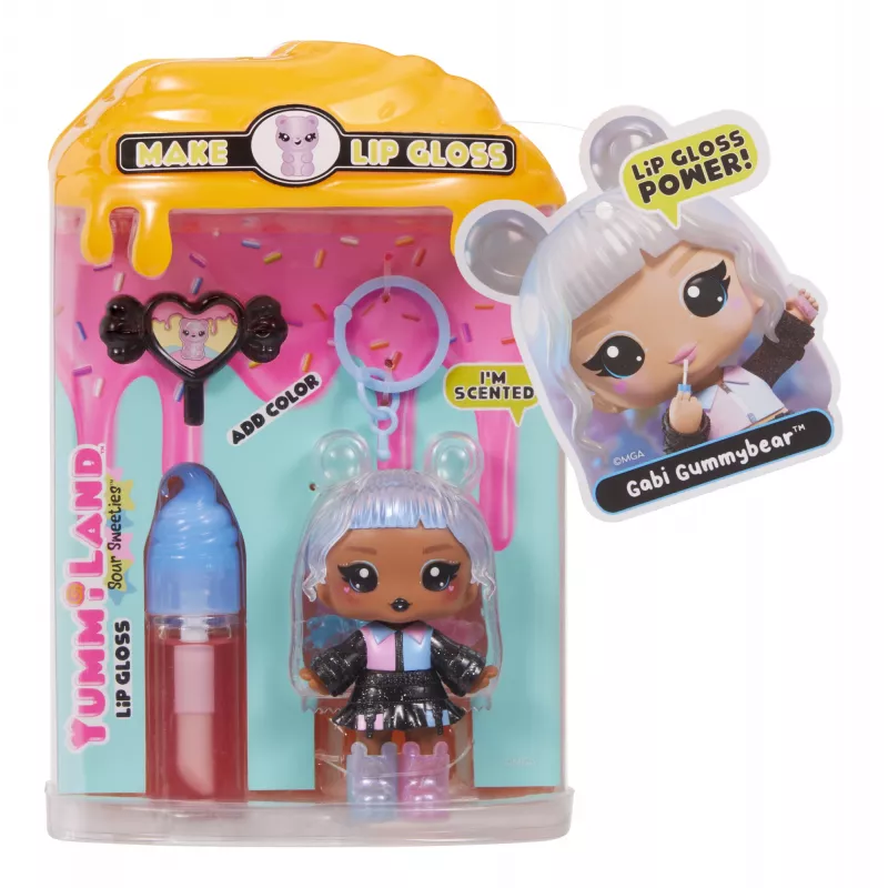MGA Entertainment Yummiland muñeca con brillo de labios Sour Sweeties - Gabi Gummybear