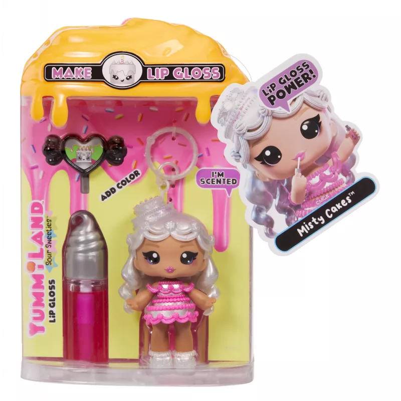 MGA Entertainment Yummiland muñeca con brillo de labios Sour Sweeties - Misty Cakes