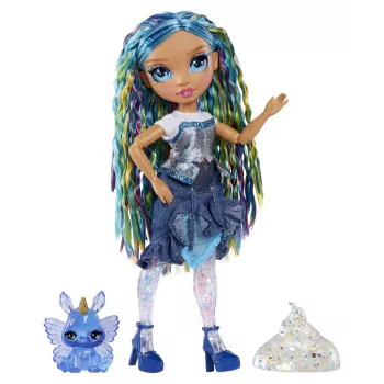 Rainbow High Rainbow Shimmers con slime muñeca de moda - Skyler (azul)