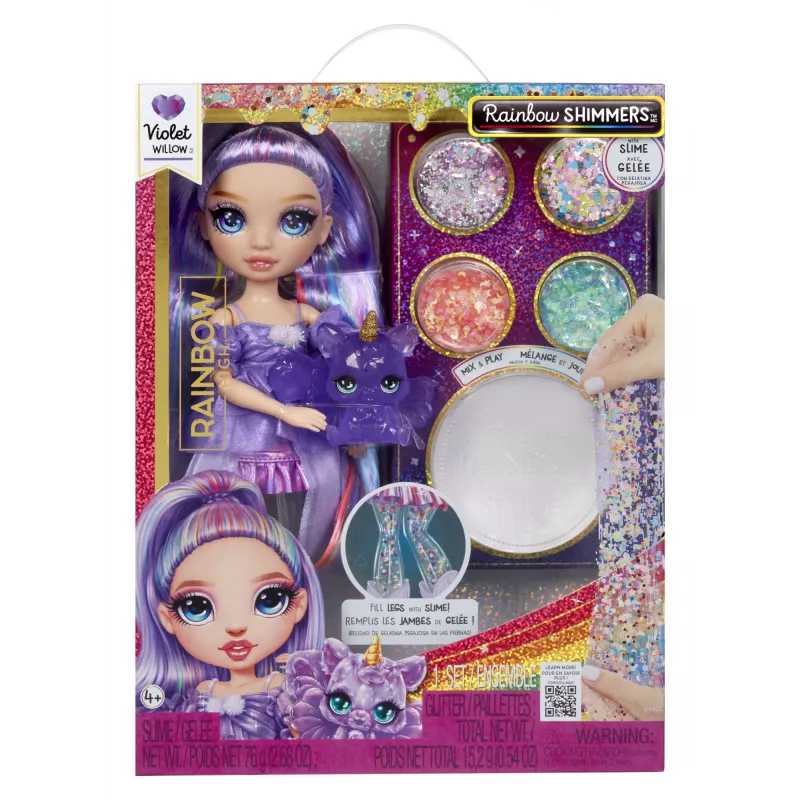 Rainbow High Rainbow Shimmers con slime muñeca de moda - Violet (lila)