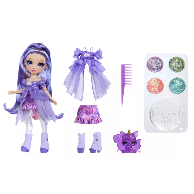Rainbow High Rainbow Shimmers con slime muñeca de moda - Violet (lila)