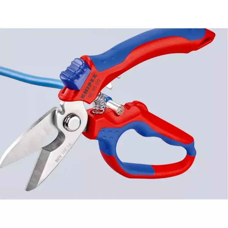 Alicate Knipex 95 05 20 SB acero inoxidable mango de plástico azul rojo