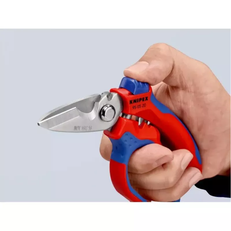 Alicate Knipex 95 05 20 SB acero inoxidable mango de plástico azul rojo