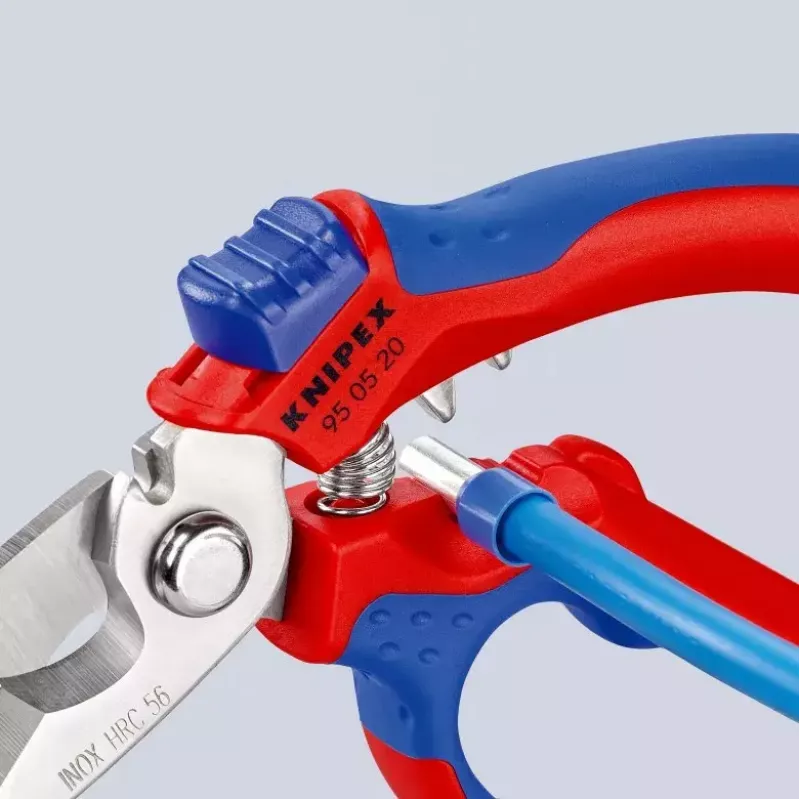 Alicate Knipex 95 05 20 SB acero inoxidable mango de plástico azul rojo