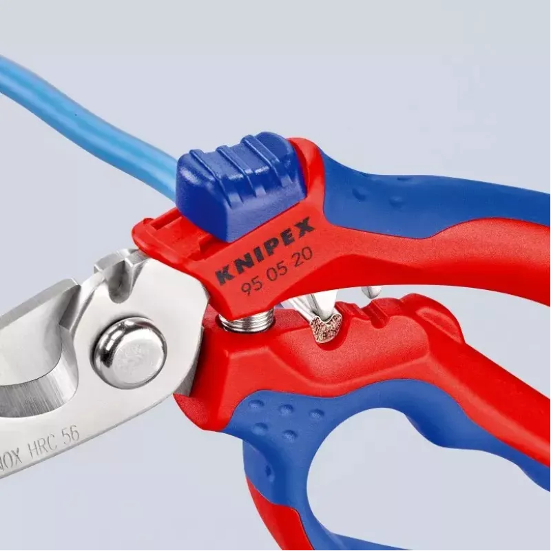 Alicate Knipex 95 05 20 SB acero inoxidable mango de plástico azul rojo
