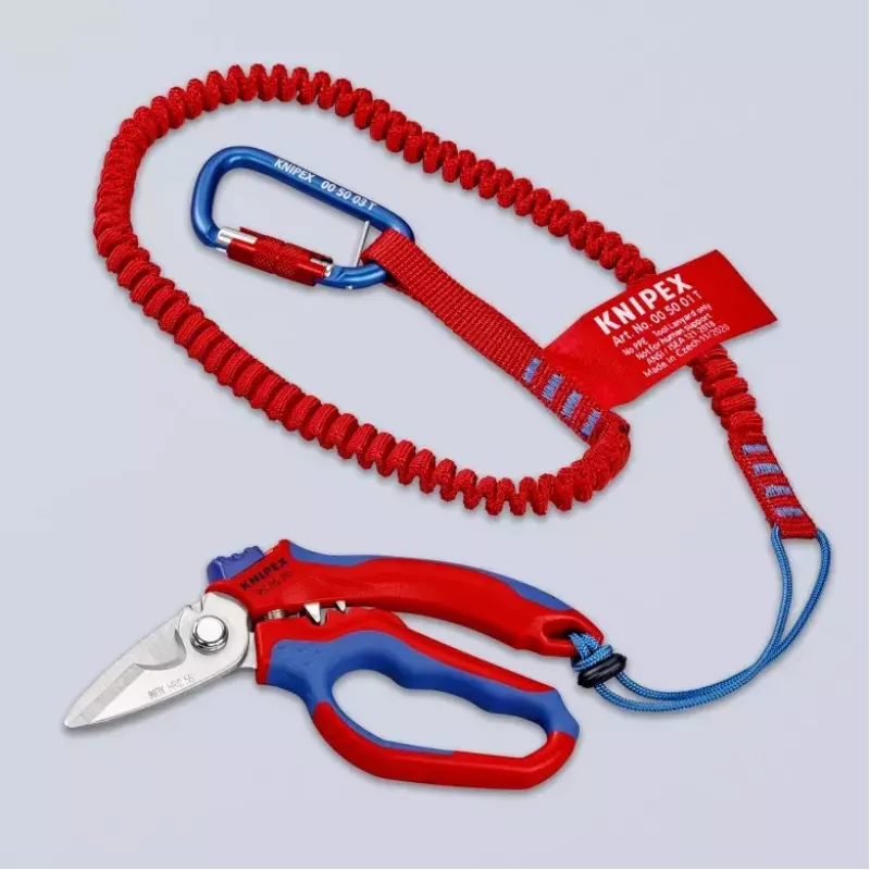 Alicate Knipex 95 05 20 SB acero inoxidable mango de plástico azul rojo