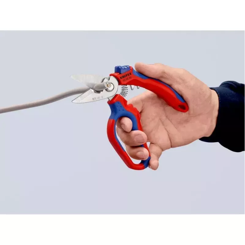 Alicate Knipex 95 05 20 SB acero inoxidable mango de plástico azul rojo