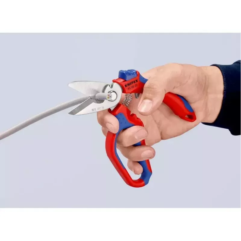 Alicate Knipex 95 05 20 SB acero inoxidable mango de plástico azul rojo