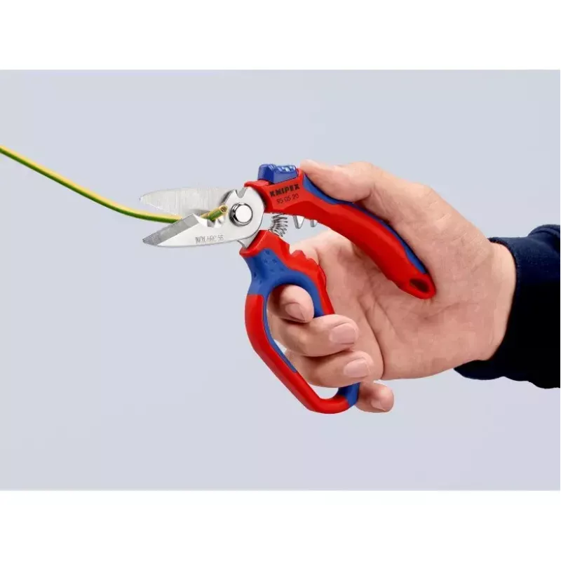 Alicate Knipex 95 05 20 SB acero inoxidable mango de plástico azul rojo