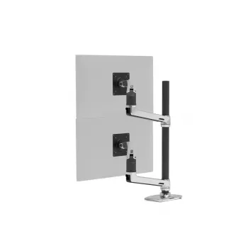 Ergotron Serie LX brazo de apilamiento doble, columna alta 101,6 cm, aluminio, abrazadera, 20 kg