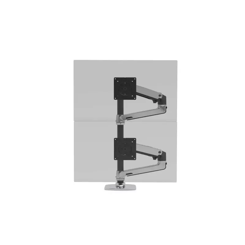 Ergotron Serie LX brazo de apilamiento doble, columna alta 101,6 cm, aluminio, abrazadera, 20 kg