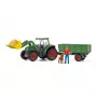 Tractor con remolque Schleich FARM WORLD 42608 negro verde rojo amarillo