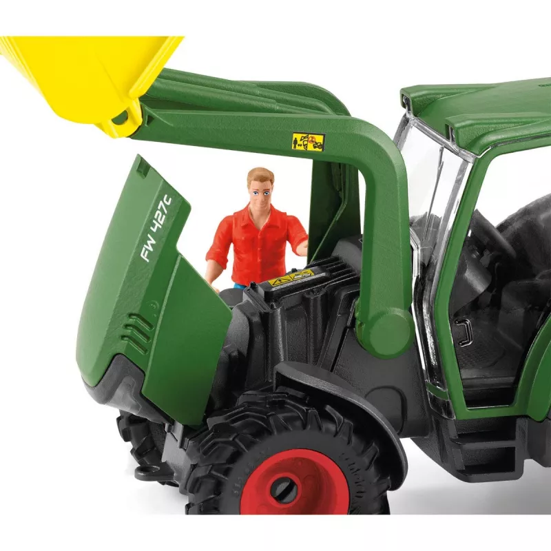 Tractor con remolque Schleich FARM WORLD 42608 negro verde rojo amarillo