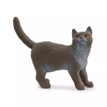 Figura Schleich gato británico de pelo corto modelo 13973, marrón-gris, para niños a partir de 3 años