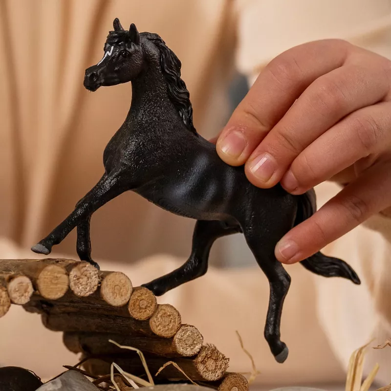 schleich HORSE CLUB semental árabe, 5 años, caballos, negro, gris, blanco, plástico