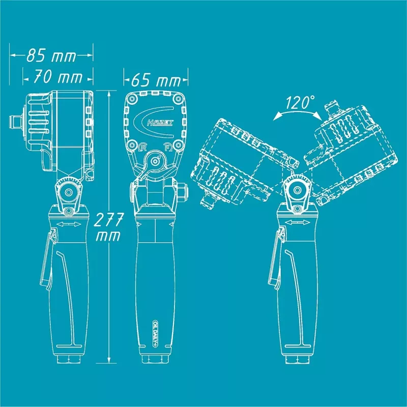 Llave de impacto Hazet 9012ATT accionamiento 1/2 pulgadas — par de aflojamiento 550 Nm