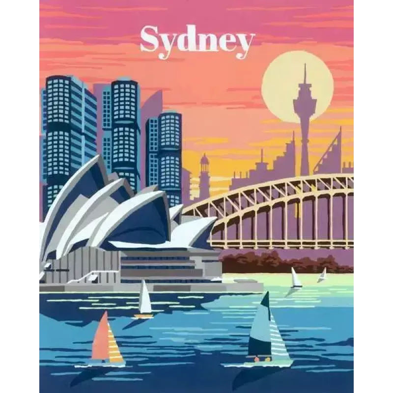 Kit de pintura por números Ravensburger CreArt Colorful Sydney — set para pintar (modelo 23526)
