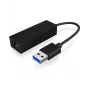 ICY BOX USB 3.0 Type-A a puerto Ethernet RJ-45, con cable, USB, Ethernet, 1000 Mbit/s, negro