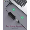 ICY BOX USB 3.0 Type-A a puerto Ethernet RJ-45, con cable, USB, Ethernet, 1000 Mbit/s, negro
