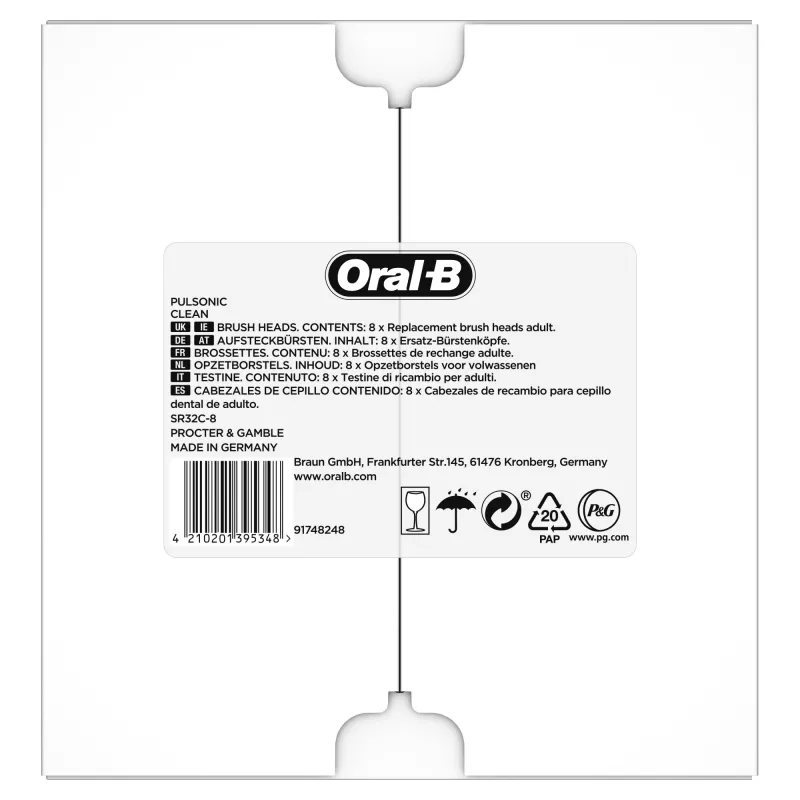 Cabezal de cepillo de dientes Oral-B Pulsonic Clean 81748491 8 uds. blanco