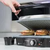 Parrilla de contacto CECOTEC Rock'nGrill 2000 — 2000 W, rectangular, negra/acero inoxidable, termostato ajustable, 340×330×130 mm