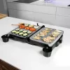 Parrilla de contacto CECOTEC Rock'nGrill 2000 — 2000 W, rectangular, negra/acero inoxidable, termostato ajustable, 340×330×130 mm