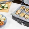 Parrilla de contacto CECOTEC Rock'nGrill 2000 — 2000 W, rectangular, negra/acero inoxidable, termostato ajustable, 340×330×130 mm