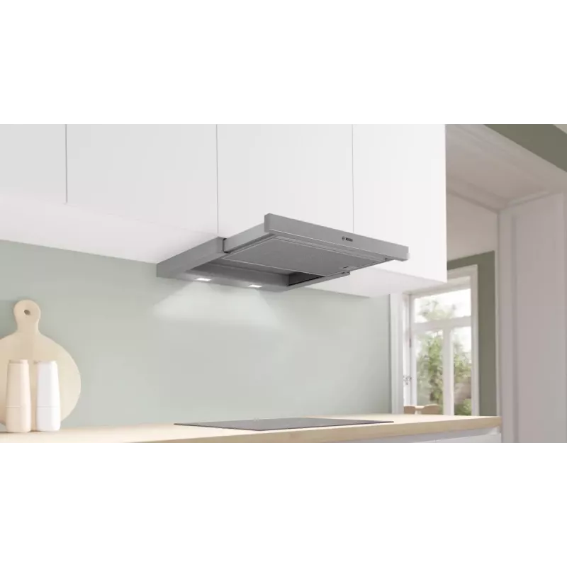 Campana extractora Bosch Serie 2 DFL063W57 semintegrada (extraíble) metálica, plateada 351 m³/h