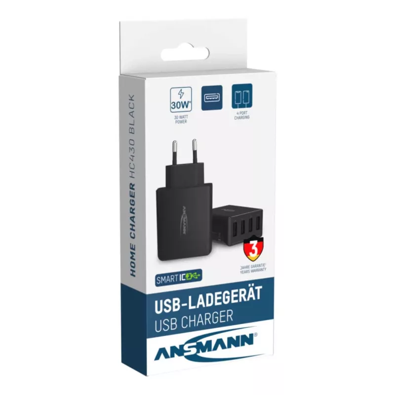 Cargador USB de pared ANSMANN 4 puertos
