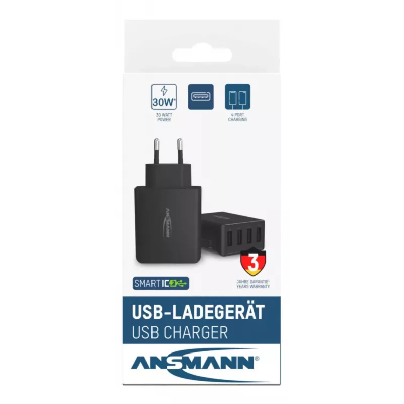 Cargador USB de pared ANSMANN 4 puertos