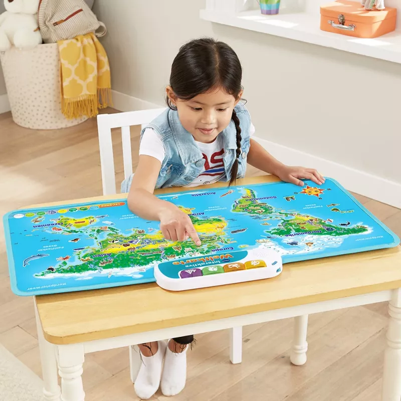 Mapa del mundo interactivo VTech, 6 años, con sonido, pilas necesarias, AA, multicolor