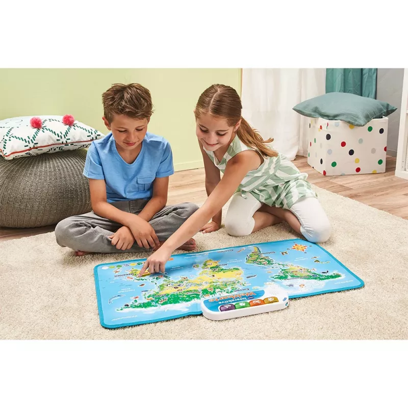 Mapa del mundo interactivo VTech, 6 años, con sonido, pilas necesarias, AA, multicolor