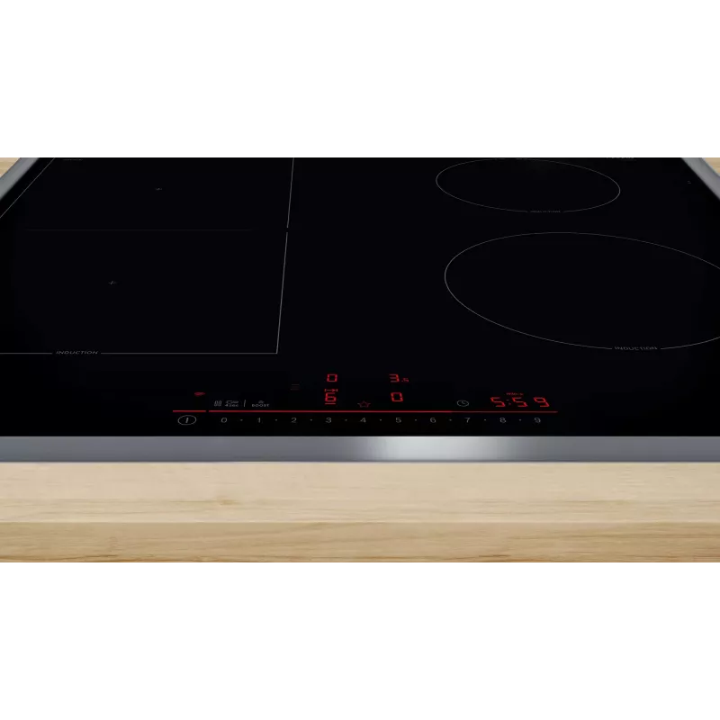 Placa de cocina Bosch Serie 6 PVS64RHB1E negra de empotrar 60 cm placa de inducción por zonas 4 zona(s)
