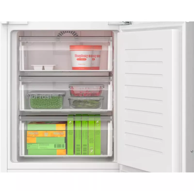 Frigorífico-congelador combinado integrable Bosch Serie 4 KIN96VFD0 — 290 l totales (215 l frigorífico / 75 l congelador), NoFrost, congelador abajo, puerta reversible